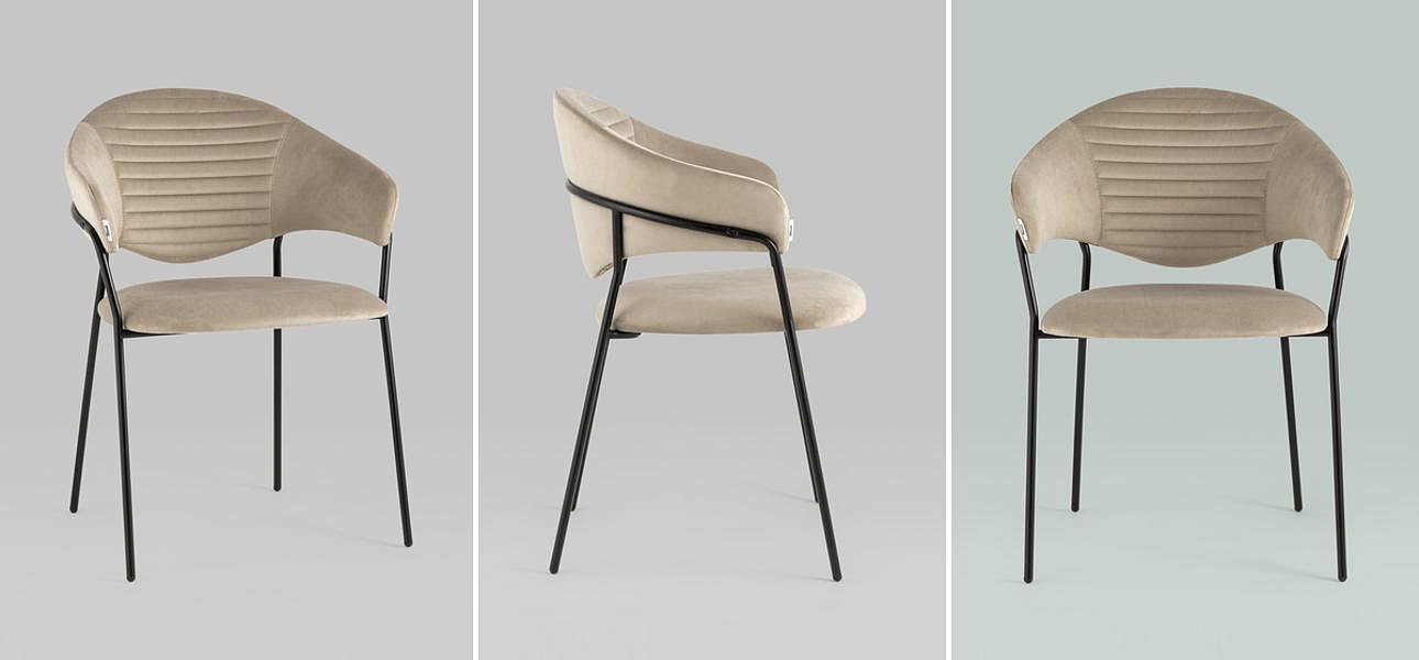 Стул Alexis Chair Бежевый Велюр Стул Alexis Chair Бежевый Велюр - Loft-Concept в Брянске