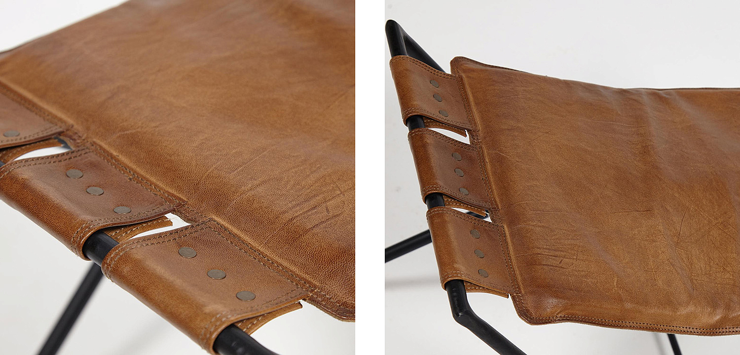 Табурет из кожи буйвола Industrial leather folding stool Табурет из кожи буйвола Industrial leather folding stool - Loft-Concept в Брянске