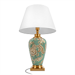 Настольная лампа бирюзовая с цветочным принтом Turquoise Flight варинант исполнения - 3 | Loft Concept в Брянске