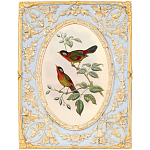 Декоративный постер с изображением птиц в раме с рельефным растительным узором Blooming Birds Poster варинант исполнения - 7 | Loft Concept в Брянске