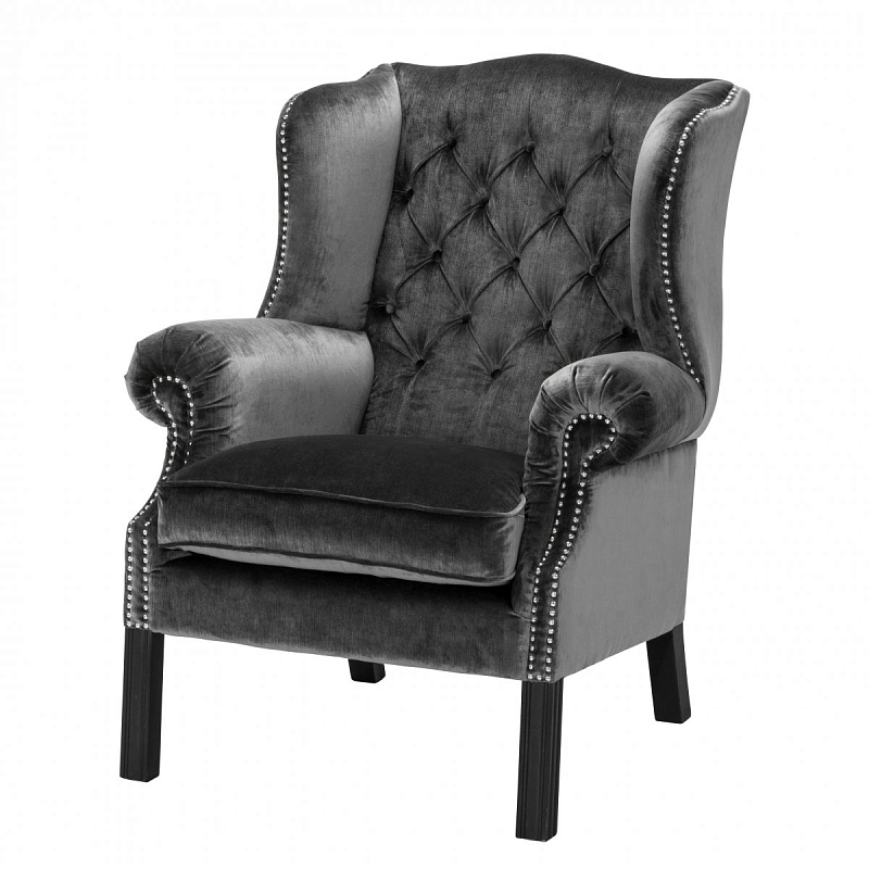 Кресло Eichholtz Chair Bradley Серый Черный Кресло Eichholtz Chair Bradley Серый Черный в Брянске | Loft Concept