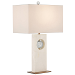 Настольная лампа из мрамора с тканевым прямоугольным абажуром Eternity варинант исполнения - 3 | Loft Concept в Брянске