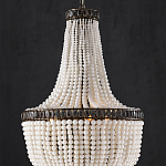 Люстра каплевидной формы декорированная нитями стеклянных бусин молочного цвета Bead threads варинант исполнения - 2 | Loft Concept в Брянске