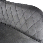 Барный стул со спинкой и подлокотниками на 4-х металлических ножках Douglas Rhombus Серый Велюр варинант исполнения - 4 | Loft Concept в Брянске