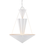 Люстра светодиодная белая геометрической формы с рифленым плафоном White Geometric Lamps варинант исполнения - 1 | Loft Concept в Брянске