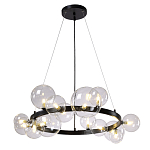 Люстра круглая подвесная с 15-ю прозрачными шарообразными плафонами из стекла Iona chandelier варинант исполнения - 8 | Loft Concept в Брянске
