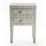 Тумбочка прикроватная White Pearl BEDSIDE CABINET 2 DRAWER варинант исполнения - 1 | Loft Concept в Брянске