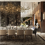 Подвесная люстра в виде ветвей деревьев золотого цвета с прозрачными подвесками-каплями 10 и 14 ламп Droplet Chandelier варинант исполнения - 7 | Loft Concept в Брянске