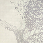Обои ручная роспись в стиле Арт-деко Whistler Peacocks Special Colourway on 12 Carat White Gold gilded silk варинант исполнения - 2 | Loft Concept в Брянске