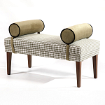 Банкетка Banquette PIED DE POULE с принтом гусиная лапка и бежевыми подлокотниками  варинант исполнения - 2 | Loft Concept в Брянске