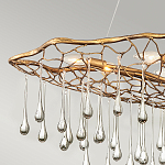 Люстра подвесная золотого цвета с металлическим сетчатым основанием и стеклянными каплевидными подвесками Hinkley варинант исполнения - 10 | Loft Concept в Брянске