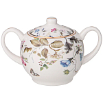 Чайный сервиз из фарфора белый с рисунком цветов на 6 персон 14 предметов Garden Whisper Porcelain Set  варинант исполнения - 3 | Loft Concept в Брянске