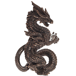 Декоративная статуэтка Дракон Dark Bronze Dragon Holding Sphere Statuette варинант исполнения - 1 | Loft Concept в Брянске