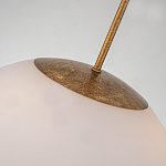 Подвесной светильник золотого цвета с полусферическим опаловым плафоном и декоративным элементом Elstead Lighting варинант исполнения - 5 | Loft Concept в Брянске