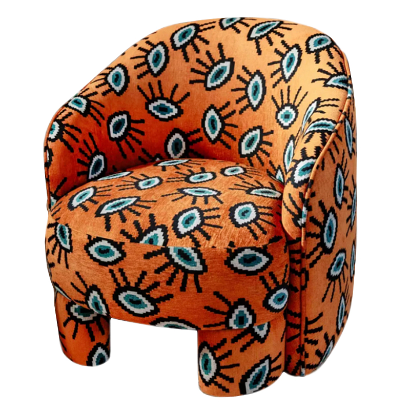 Акцентное Кресло Leela Оранжевый Орнамент Оранжевый в Брянске | Loft Concept 