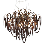 Люстра подвесная с объемной композицией из скрученных лент и металлических цепочек Atlantis Chain варинант исполнения - 1 | Loft Concept в Брянске