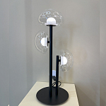 Настольная лампа с тремя прозрачными куполообразными плафонами и черным металлическим основанием Flos Wireline Lighting варинант исполнения - 6 | Loft Concept в Брянске