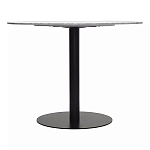 Круглый обеденный стол с белой мраморной столешницей White Tabletop on Black Base варинант исполнения - 4 | Loft Concept в Брянске