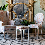 Стул из массива бука светло-серый с растительным орнаментом Raffael Angel Grey Chair варинант исполнения - 4 | Loft Concept в Брянске