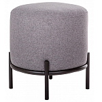 Круглый пуф на металлических ножках с обивкой из рогожки Casey Poof варинант исполнения - 1 | Loft Concept в Брянске