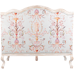 Двухместный диван из массива бука серый с растительным орнаментом Raffael Blue Grey Sofa варинант исполнения - 2 | Loft Concept в Брянске