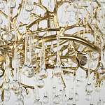 Подвесная люстра в виде ветвей деревьев золотого цвета с прозрачными подвесками-каплями 8 и 14 ламп Droplet Chandelier варинант исполнения - 6 | Loft Concept в Брянске