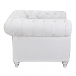 Кресло низкое с мягкой обивкой из велюра на 4-х ножках из массива березы Sophie Armchair white варинант исполнения - 2 | Loft Concept в Брянске