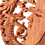 Панно из дерева дракон и луна Panel With Animals варинант исполнения - 2 | Loft Concept в Брянске