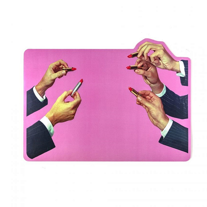 Салфетка под приборы Seletti Pink Lipstick Розовый Мульти Салфетка под приборы Seletti Pink Lipstick Розовый Мульти в Брянске | Loft Concept