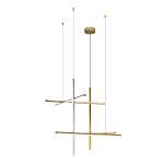 Люстра с 6-ю  пересекающимися цилиндрическими плафонами на тонких тросах Trumpet tube варинант исполнения - 4 | Loft Concept в Брянске