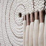 Художественный Гобелен Макраме White Disk Harmony варинант исполнения - 3 | Loft Concept в Брянске