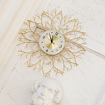 Часы настенные из металла золотые с белым циферблатом Current Time варинант исполнения - 4 | Loft Concept в Брянске