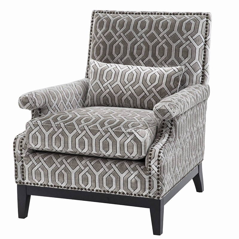 Кресло Eichholtz Chair Goldoni Grey Серый Черный Кресло Eichholtz Chair Goldoni Grey Серый Черный в Брянске | Loft Concept
