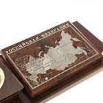 Настольный письменный набор с часами в виде пирамиды из природного камня обсидиана Pyramid of Time варинант исполнения - 4 | Loft Concept в Брянске