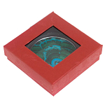 Зеркало карманное складное круглое из натурального камня Малахит с Хризоколлой в подарочной упаковке Silver Stone Mirrors варинант исполнения - 4 | Loft Concept в Брянске