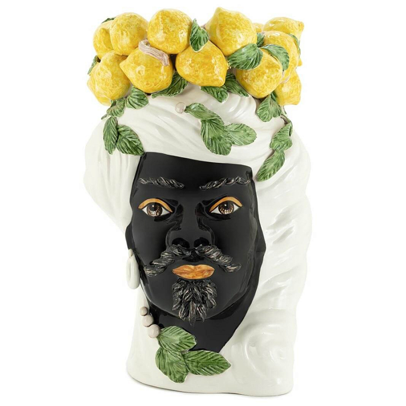 Ваза VASE LEMON HEAD MAN BIG Желтый Белый Ваза VASE LEMON HEAD MAN BIG Желтый Белый в Брянске | Loft Concept