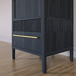 Узкий Шкаф Primo с 2 выдвижными ящиками Черный дуб варинант исполнения - 4 | Loft Concept в Брянске