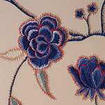 Обои с вышивкой ручной работы Flora Catherine colourway on Liso Pearl wool sateen варинант исполнения - 5 | Loft Concept в Брянске