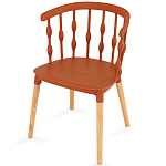 Пластиковый стул на ножках из массива бука Ferret Spiral Brown варинант исполнения - 7 | Loft Concept в Брянске