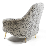 Кресло мягкое с принтом на золотистых ножках Onlooker варинант исполнения - 4 | Loft Concept в Брянске