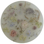 Круглый поднос из эпоксидной смолы с цветами белый Epoxy Resin Flowers Tray White варинант исполнения - 1 | Loft Concept в Брянске