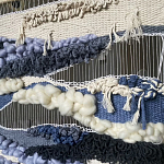 Современное ткачество гобелен в синих оттенках Blue Undine II варинант исполнения - 2 | Loft Concept в Брянске