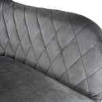 Барный стул со спинкой и подлокотниками на 4-х деревянных ножках Douglas Rhombus Серый Велюр варинант исполнения - 4 | Loft Concept в Брянске