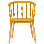 Пластиковый стул на ножках из массива бука Ferret Spiral Mustard варинант исполнения - 2 | Loft Concept в Брянске