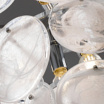 Люстра из белых стеклянных дисков на серебрянном каркасе White Glowing Reflectors варинант исполнения - 6 | Loft Concept в Брянске