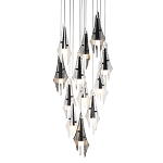 Люстра каскадная с 12-ю рельефными прозрачными плафонами Glass Pod  варинант исполнения - 1 | Loft Concept в Брянске
