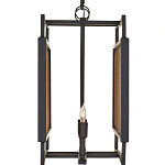 Люстра прямоугольной формы с чёрным каркасом и вставкой из плетеного материала Cage for Light варинант исполнения - 3 | Loft Concept в Брянске