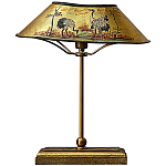 Настольная лампа с абажуром из металла Chinoiserie Cranes Table Lamp Gold варинант исполнения - 1 | Loft Concept в Брянске