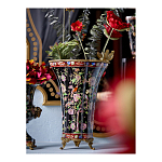 Ваза из фарфора черная с цветочной росписью и бронзовой стрекозой Spring Garden варинант исполнения - 5 | Loft Concept в Брянске