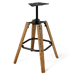 Барный стул со спинкой и подлокотниками на 4-х коричневых ножках Бежевый Велюр Ava Charm варинант исполнения - 3 | Loft Concept в Брянске